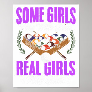 Poster Les Filles Jouent Avec Snooker Pool Joueurs Girl B