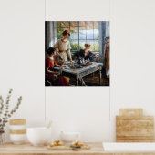 Poster les filles/les femmes ensemble par Albert Lynch, b (Cuisine)