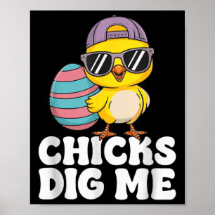 Poster Les filles me creusent Pâques Enfants garçons Homm
