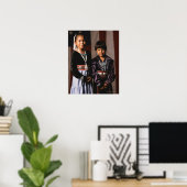 Poster Les filles navajo devant le drapeau (Bureau à domicile)