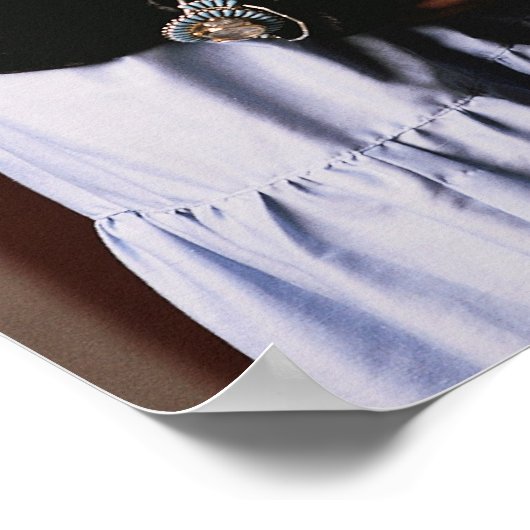 Poster Les filles navajo devant le drapeau (Coin)