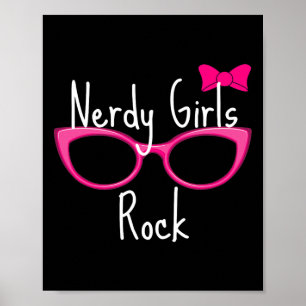 Poster Les filles nerds rockent T Shirt Gamer Geek Chic D