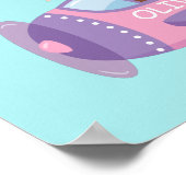 Poster Les filles peuvent voler Aviateur mignon Fille Avi (Coin)