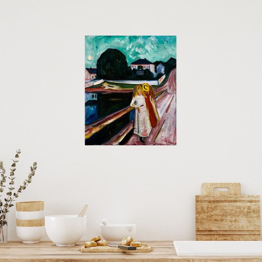 Poster Les filles sur la jetée par Edvard Munch (Cuisine)