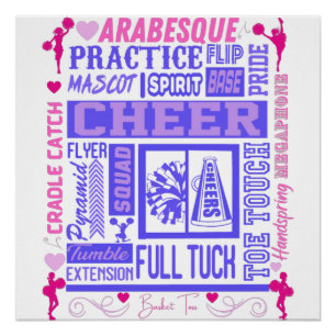 Poster Les filles typographie guerrière en rose et violet