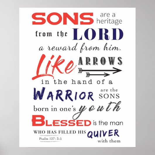 Poster Les fils sont un héritage du seigneur (Devant)