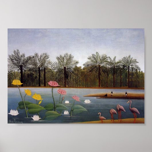 Poster Les Flamants roses de Henri Rousseau (Devant)