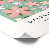 Poster Les Fleurs 07 Fleurs Abstraites Vert Blush Floral (Coin)