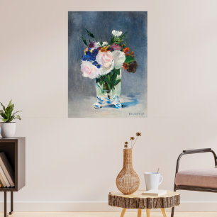 Poster Les fleurs de Manet dans un vase de cristal