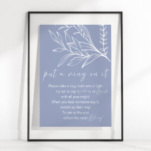 Poster Les Fleurs De Périwinkle Placent Une Bague Sur Le 