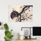 Poster Les fleurs de prunes et la lune, Hokusai (Bureau à domicile)