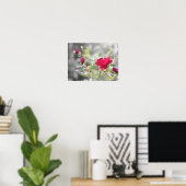 Poster Les fleurs de rose rouge de l'été (Bureau à domicile)