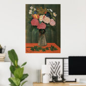 Poster Les fleurs d'Henri Rousseau dans un vase (1909) (Bureau à domicile)