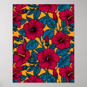 Poster Les fleurs d'Hibiscus