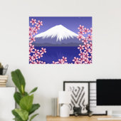 Poster Les fleurs du mont Fuji et du Sakura (Bureau à domicile)