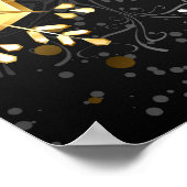 Poster Les flocons dorés de Noël sur l'Arrière - plan noi (Coin)