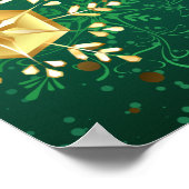 Poster Les flocons dorés de Noël sur l'Arrière - plan ver (Coin)