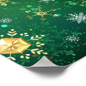 Poster Les flocons dorés de Noël sur l'Arrière - plan ver (Coin)