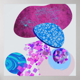 Poster Les Formes Modernes Purple Et Cyan