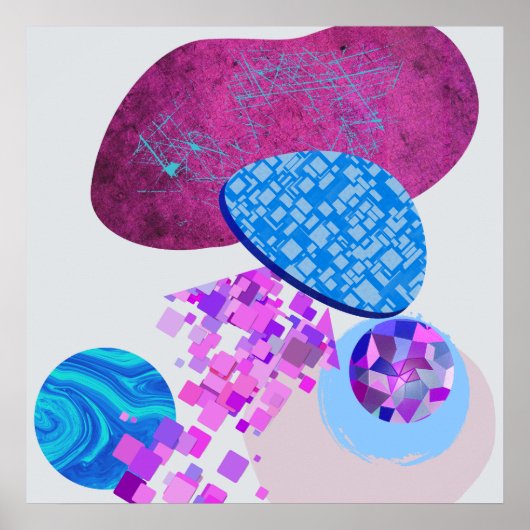 Poster Les Formes Modernes Purple Et Cyan (Devant)