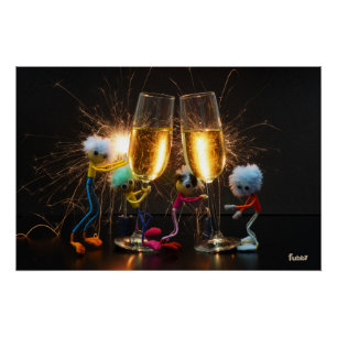 Poster Les Fubby qui trinquent joyeusement avec des feux