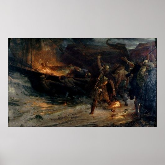 Poster Les funérailles d'un viking par Frank Bernard Dick (Devant)