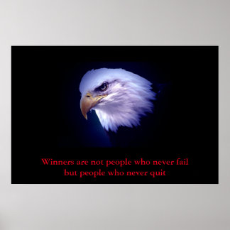 Poster Les gagnants des yeux d'aigle motivationnel ne cit