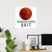 Poster Les gagnants ne quittent jamais le basket-ball Pos (Bureau à domicile)