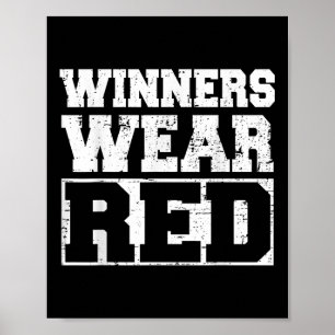Poster Les gagnants portent le rouge drôle d'esprit d'équ
