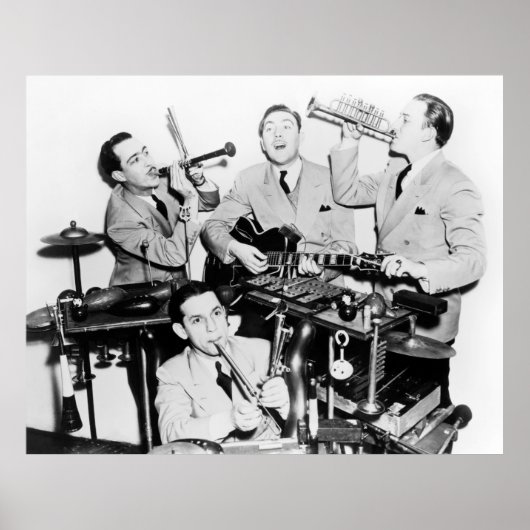 Poster Les garçons dans le bandvintage, musique, groupe,  (Devant)