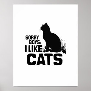 POSTER LES GARÇONS DÉSOLÉS J'AIME LES CHATS - .PNG