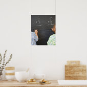 Poster Les garçons résolvant les problèmes mathématiques  (Cuisine)