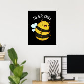 Poster Les genoux des abeilles drôle Bumble Bee Pun Dark  (Bureau à domicile)