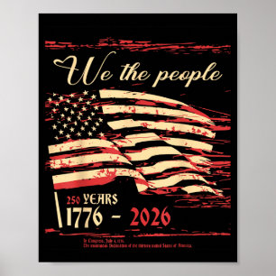 Poster Les gens 250 ans patriotique 1776 drapeau américai