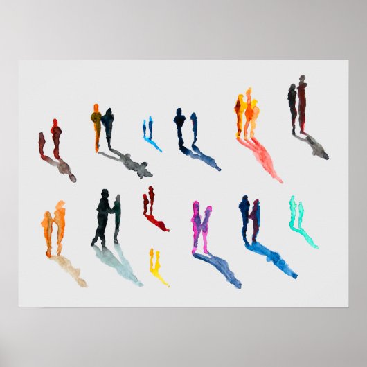 Poster Les gens art aquarelle fine art (Devant)