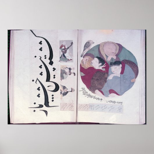 Poster Les gens dorment et calligraphie (Devant)