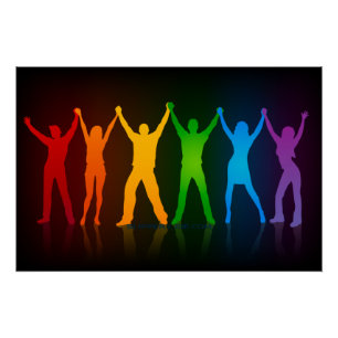 Poster Les gens du groupe de SlipperyJoe se tenant la mai