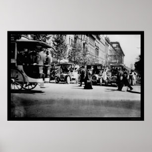 Poster Les gens et le trafic à Berlin, Allemagne 1913