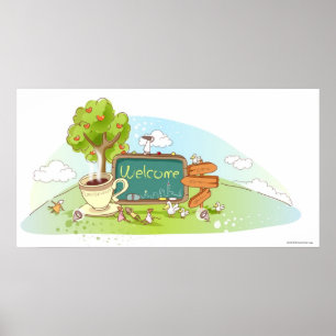 Poster Les gens se relaxer par information signe avec tas