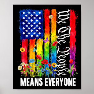 Poster Les gens signifient tout le monde arc-en-ciel LGBT