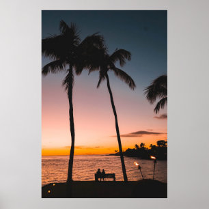 Poster Les gens sur la plage en bord de mer