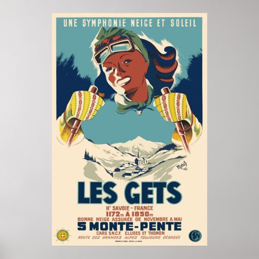 Poster Les Gets une symphonie neige et soleil Ski (Devant)