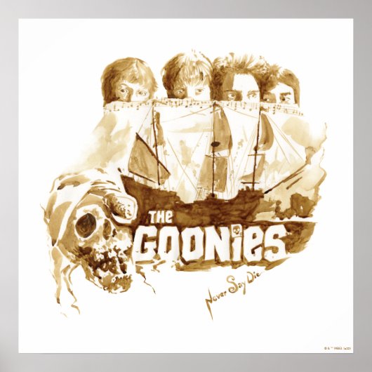 Poster Les Goonies Pirate Ship Aquarelle Graphique (Devant)