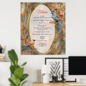 Poster Les grands arbres, les feuilles d'automne et les b (Bureau à domicile)