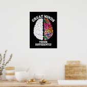 Poster Les grands esprits pensent différemment drôle (Cuisine)