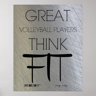 Poster Les grands joueurs de volley-ball pensent à l'Acie