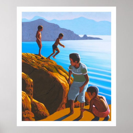 Poster Les Grecs sur les rochers (Devant)