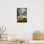 Poster Les Groves de Versailles. Vue du pool de dragons (Cuisine)