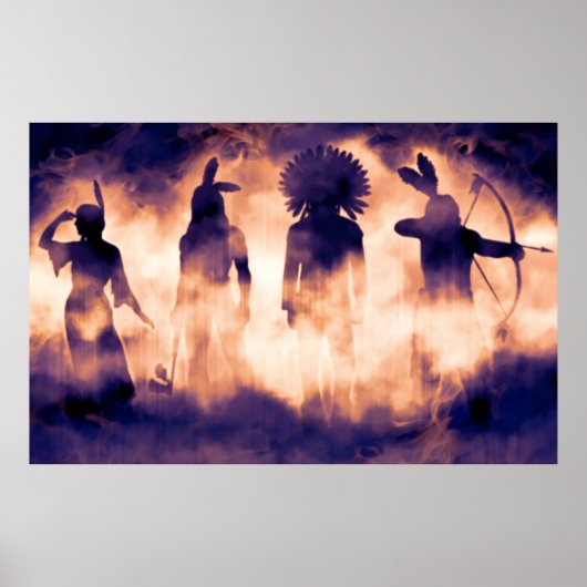 Poster Les guerriers amérindiens oubliés émergeant de t (Devant)