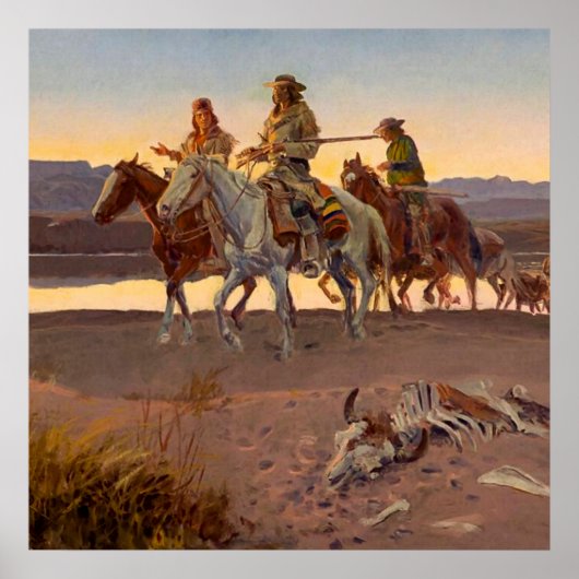 Poster « Les hommes de Carson » par Charles Russell (Devant)